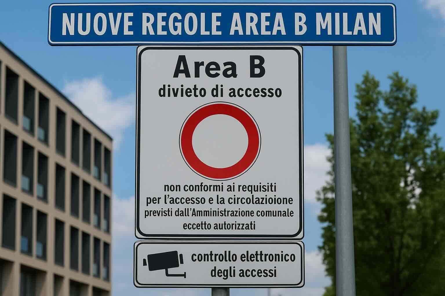 Segnaletica accesso Area B Milano aggiornata 2025
