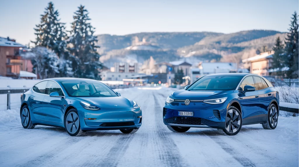 autonomia auto elettrica in inverno audi e Tesla