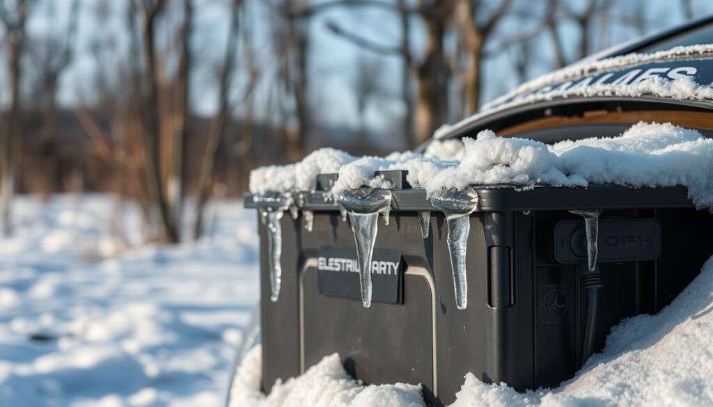 batteria auto elettrica in inverno