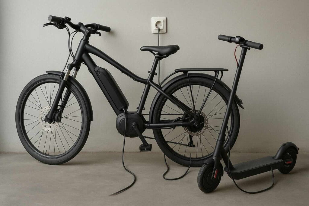 ricarica bici elettrica e monopattino