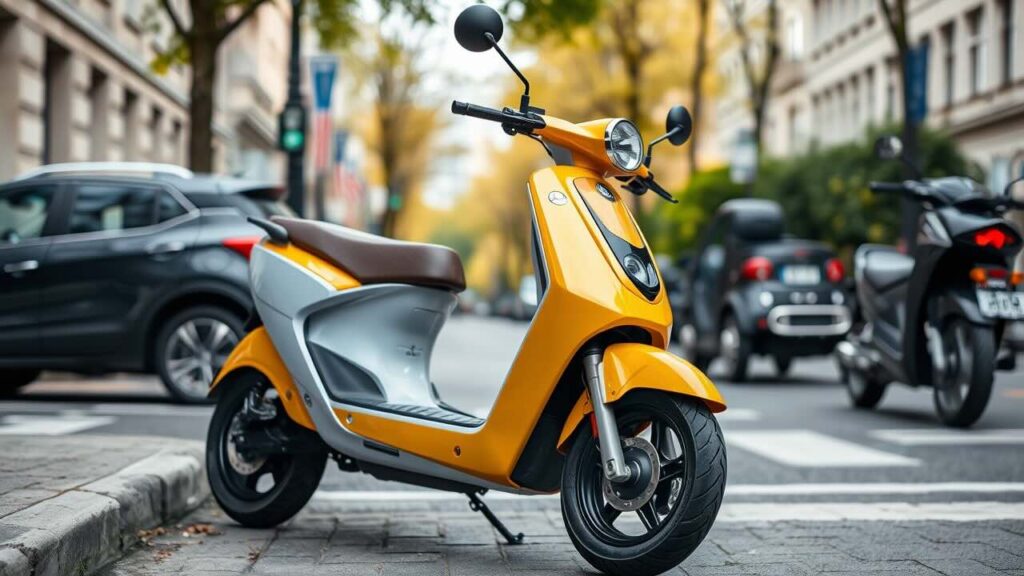 Scooter elettrico parcheggiato scooter elettrico parcheggiato