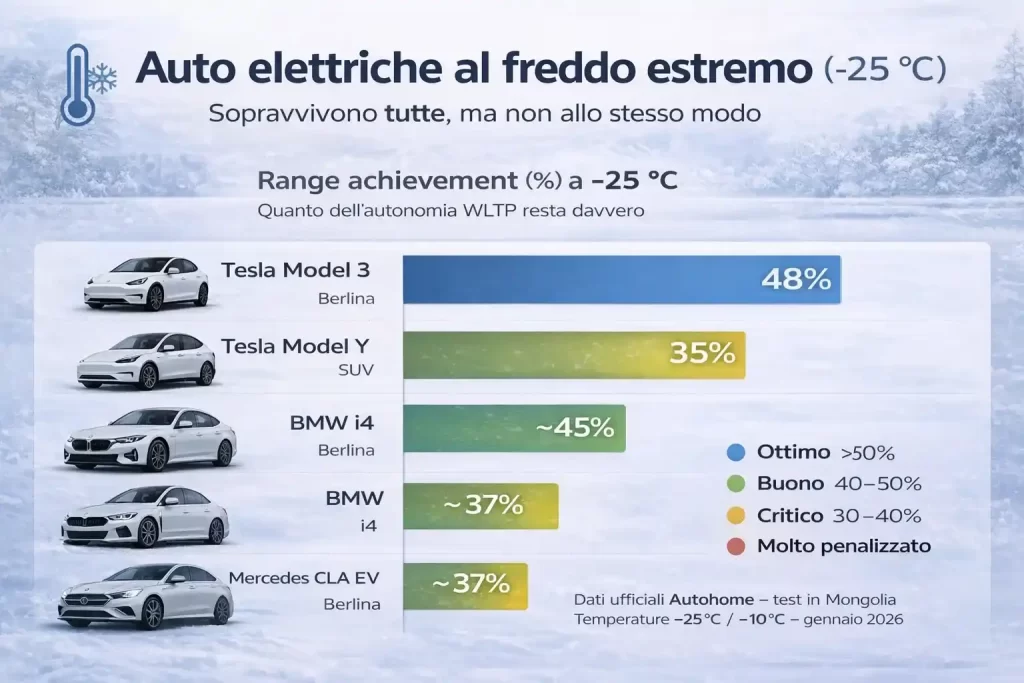 Auto elettriche freddo estremo batteria